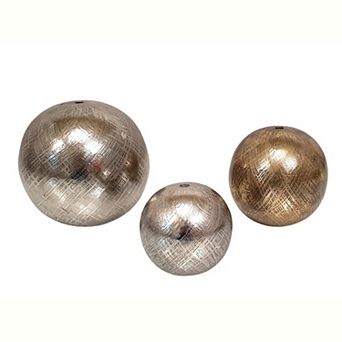 Textured Decorative Ball Table Decor 3 pc Set