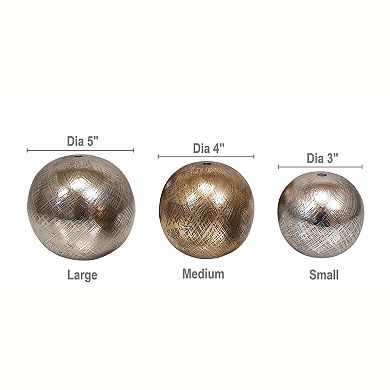 Textured Decorative Ball Table Decor 3-piece Set