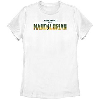 Juniors' Star Wars The Mandalorian Mando Grogu Logo Graphic Tee