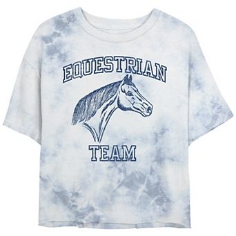Juniors' Esquestrian Team Horse Head Collegiate Bombard Wash Cropped Tee