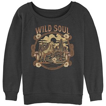 Juniors' Wild Soul Horse Landscape Slouchy Terry