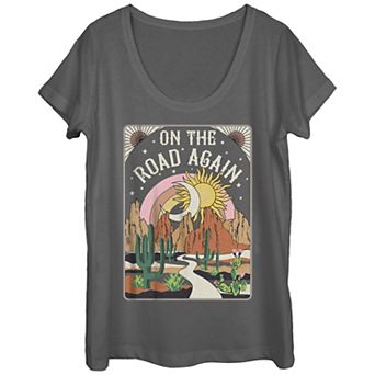 Juniors' On The Road Again Landscape Vintage Graphic Tee