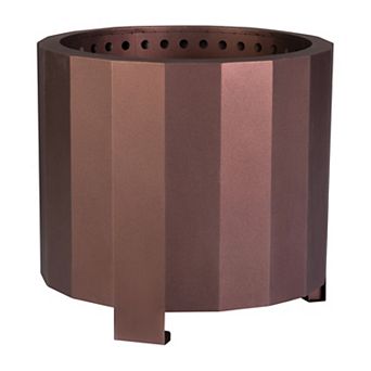 Merrick Lane Aries 19.5" Portable Bronze Finished Steel Smokeless Wood Burning Outdoor Firepit with Waterproof Cover