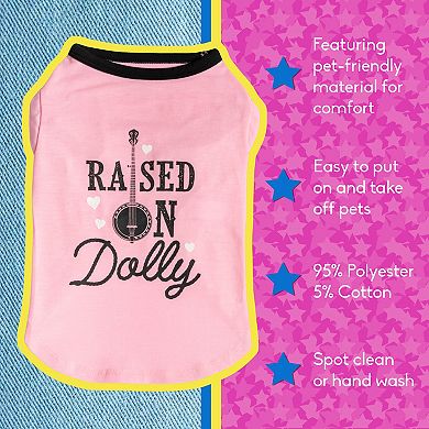 Doggy Parton Pink Raised On Dolly Dog Tee