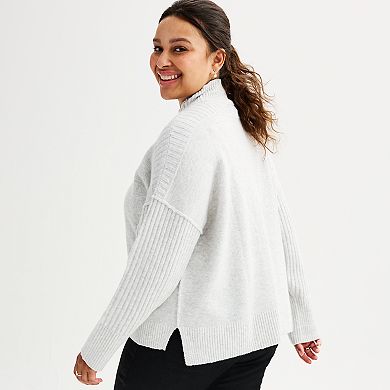 Juniors' Plus Size SO® Cozy Mock-Neck Sweater