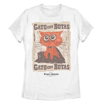 Juniors' Puss In Boots The Last Wish Gato Con Botas Graphic Tee