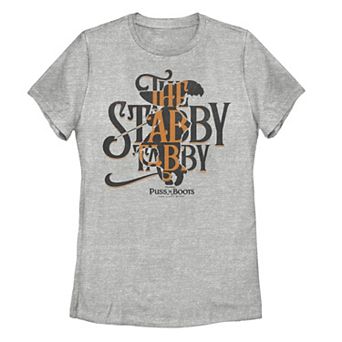 Juniors' Puss In Boots The Last Wish Stabby Tabby Graphic Tee