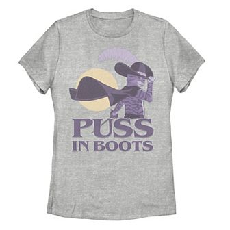 Juniors' Puss In Boots The Last Wish Moon Cat Graphic Tee