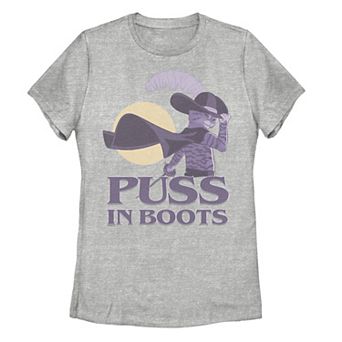 Juniors' Puss In Boots The Last Wish Moon Cat Graphic Tee