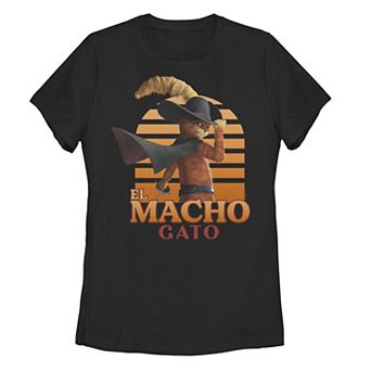 Juniors' Puss In Boots The Last Wish El Macho Gato Circle Graphic Tee