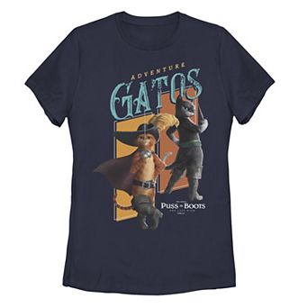 Juniors' Puss In Boots The Last Wish Adventure Gatos Kitty Softpaws Graphic Tee