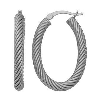 Jordan Blue Sterling Silver Twist Hoop Earrings