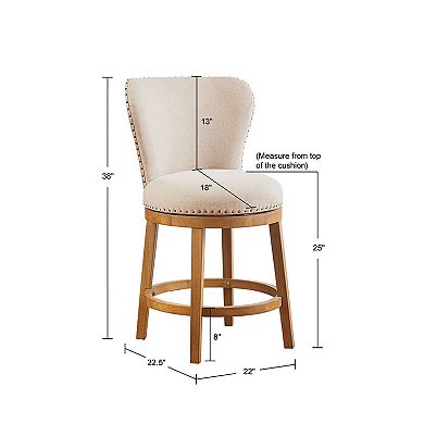Madison Park Monica 360° Swivel Counter Stool