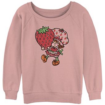 Juniors' Strawberry Shortcake Retro Coloring Book Slouchy Terry Graphic Pullover