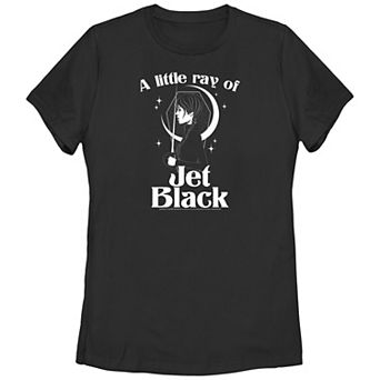 Juniors' Wednesday A Little Ray Of Jet Black Graphic Tee