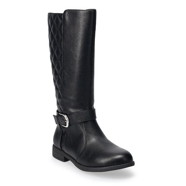 Black quilted riding clearance boots