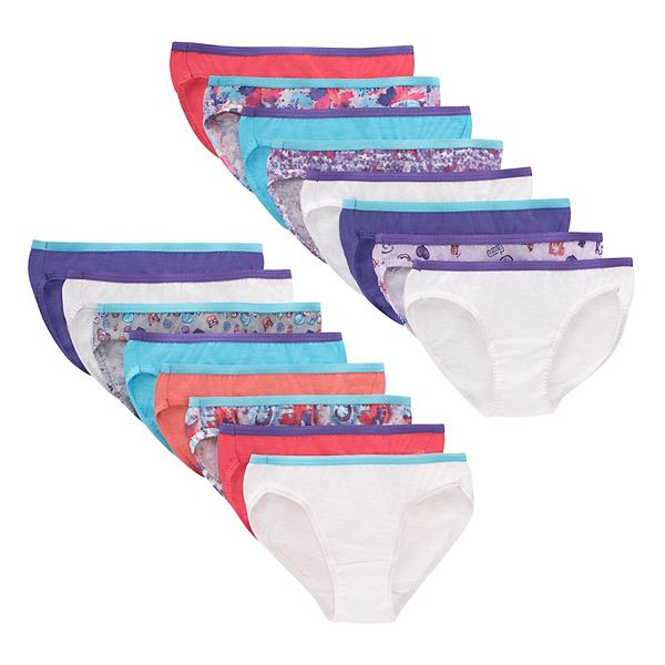 Girls 6-16 Hanes 14-pack +2 Bonus Pairs Cotton Bikini