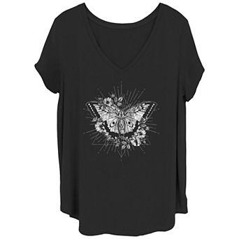 Juniors' Plus Butterfly Spikes Graphic Tee