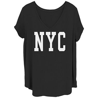 Juniors' Plus Trendy NYC Bold Block Letters Graphic Tee