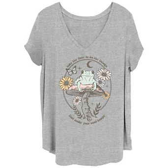 Juniors' Plus "Make Your Soul Happy" Frog Graphic Tee