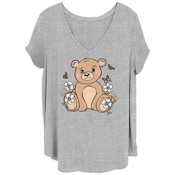 Juniors' Plus Sassy Teddy Bear Graphic Tee