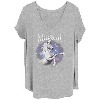 Juniors' Plus Magical Unicorn Graphic Tee