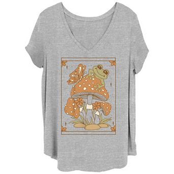 Juniors' Plus Cute Frog Card Graphic Tee