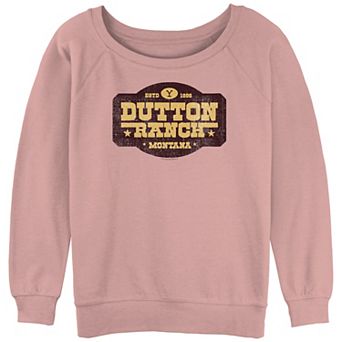 Juniors' Yellowstone Dutton Ranch Montana ESTD 1886 Sign Slouchy Terry