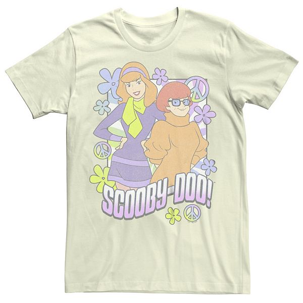 Juniors' ScoobyDoo Daphne Velma Flowers Peace Signs Graphic Tee