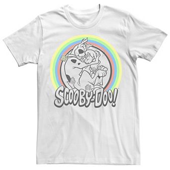 Juniors' Scooby-Doo & Shaggy Scared Rainbow Circle Graphic Tee