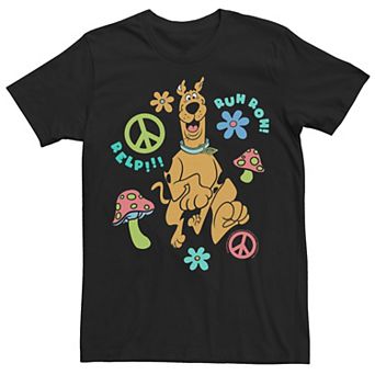 Juniors' Scooby-Doo Relp Ruh Roh Hippie Peace Signs Graphic Tee