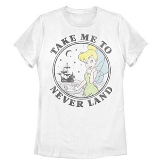 Disney's Peter Pan Tinkerbell Juniors' Take Me To Never Land Graphic Tee