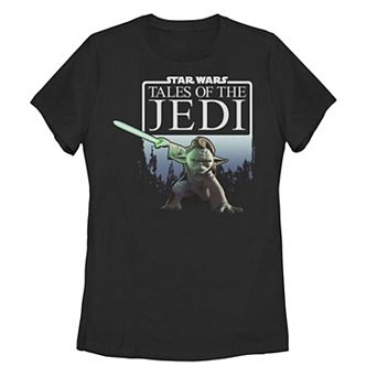 Juniors' Star Wars Tales Of The Jedi Yaddle Lightsaber Graphic Tee