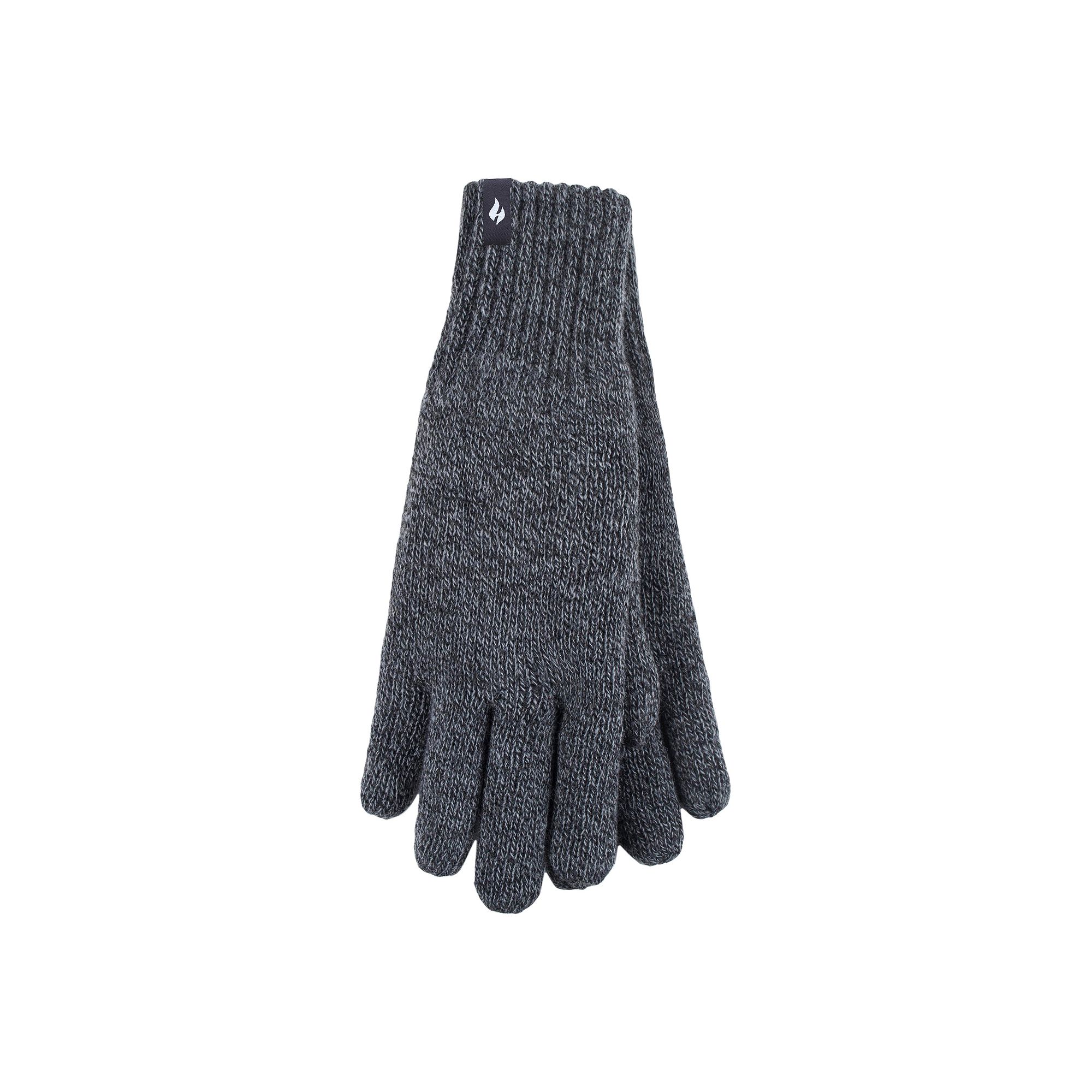 Mens Heat Holders Heatweaver Lined Flat Knit Gloves, Size: Large/XL, Gray