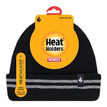 Men's Heat Holders Worxx Heatweaver Lined Flat Knit Reflective Roll Up Hat