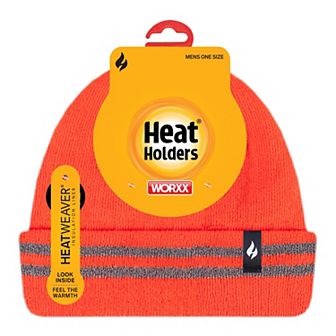 Men's Heat Holders Worxx Heatweaver Lined Flat Knit Reflective Roll Up Hat