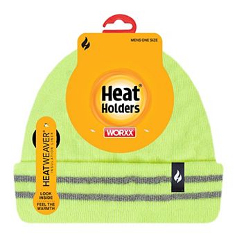 Men's Heat Holders Worxx Heatweaver Lined Flat Knit Reflective Roll Up Hat