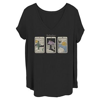 Juniors' Plus Size Destinations Triple Tarot Cards Graphic Tee