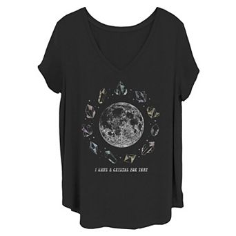 Juniors' Plus Size I Have A Crystal For That Moon Graphic Tee