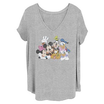 Disney's Mickey & Friends Juniors' Plus Size Classic Characters Graphic Tee
