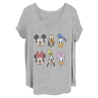 Disney's Mickey & Friends Juniors' Plus Size Group Heads Graphic Tee