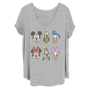 Disney's Mickey & Friends Juniors' Plus Size Group Heads Graphic Tee