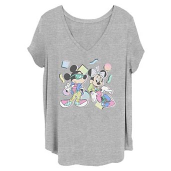 Disney's Mickey Mouse & Minnie Mouse Juniors' Plus Size '80s Style Graphic Tee