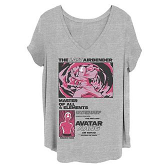 Juniors' Plus Size Nickelodeon Avatar: The Last Airbender Aang Wanted Poster Graphic Tee