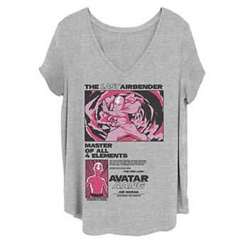 Juniors' Plus Size Nickelodeon Avatar: The Last Airbender Aang Wanted Poster Graphic Tee