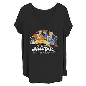 Juniors' Plus Avatar The Last Airbender Book 1 Logo V-Neck Graphic Tee