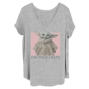 Juniors' Plus Size Star Wars The Mandalorian Grogu I Do What I Want Graphic Tee