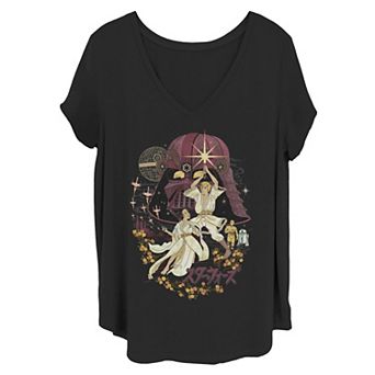 Juniors' Plus Star Wars A New Hope Episode IV Japanese Style V-Neck Graphic Tee