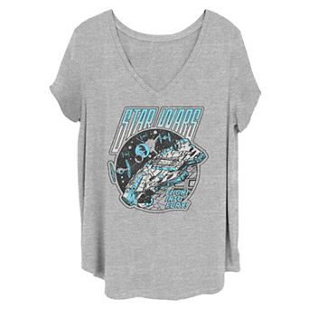 Juniors' Plus Size Star Wars Millennium Flight Into Fury Graphic Tee