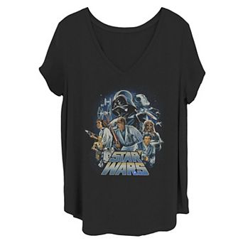 Juniors' Plus Star Wars Classics V-Neck Graphic Tee